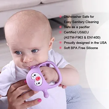 Smily Mia Penguin Teether for Babies 0-6 Months - Soft Silicone