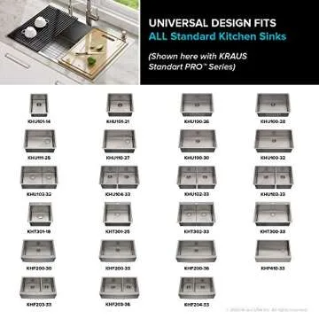 Kraus Multipurpose Over-Sink Roll-Up Dish Drying Rack, Colander and Trivet in Light Grey, KRM-10GREY