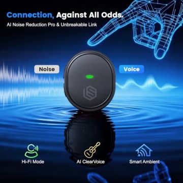 Wireless Microphone for iPhone 17/16/15/14 – 30H Battery Life with Charging Case, AI Noise Canceli...