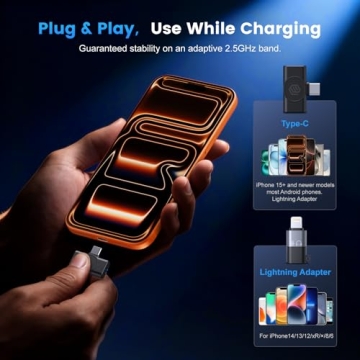 Wireless Microphone for iPhone 30H Battery Life & AI Noise Cancels