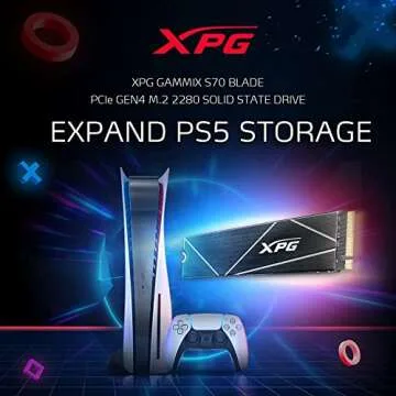 XPG 1TB GAMMIX S70 Blade - Works with PlayStation 5, PCIe Gen4 M.2 2280 Internal Gaming SSD Up to 7,400 MB/s (AGAMMIXS70B-1T-CS)