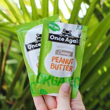 Once Again Organic Creamy Peanut Butter - 1.15oz Squeeze Packs, 10 Count - Salt Free, Unsweetened - USDA Organic, Gluten Free Certified, Vegan, Kosher