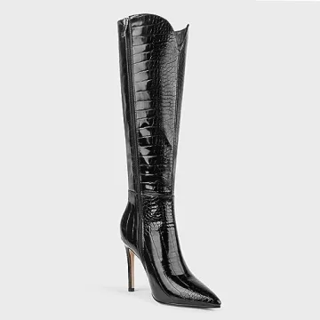 MERUMOTE Stiletto Knee High Boots for Women in Black