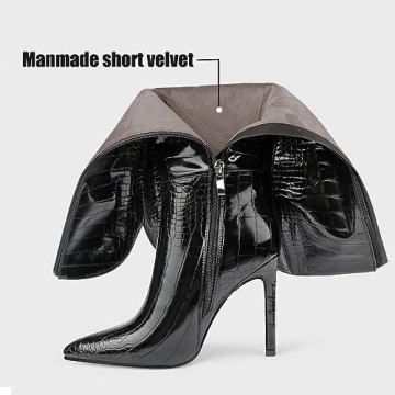 MERUMOTE Stiletto Knee High Boots for Women in Black