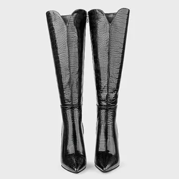 MERUMOTE Stiletto Knee High Boots for Women in Black