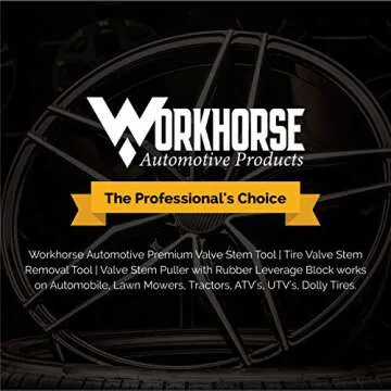 Darkhorse Automotive Premium Valve Stem Tool | Tire Valve Stem Removal Tool | Valve Stem Puller with Rubber Leverage Block works on Automobile, Lawn Mowers, Tractors, ATV's, UTV's, Dolly Tires.