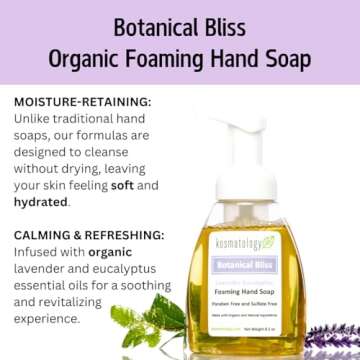 kosmatology® Botanical Bliss (Lavender-Eucalyptus) Organic Foaming Hand Soap | Moisturizing Hand Wa...