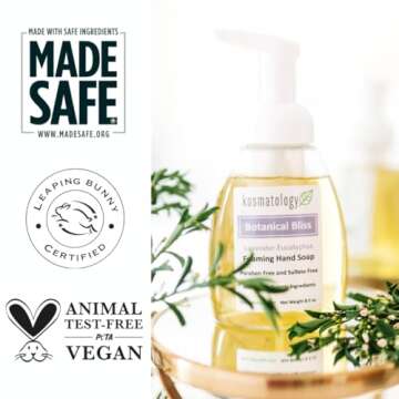 kosmatology® Botanical Bliss (Lavender-Eucalyptus) Organic Foaming Hand Soap | Moisturizing Hand Wash | Clean Ingredients, Infused with Essential Oils | 8.5 fl oz