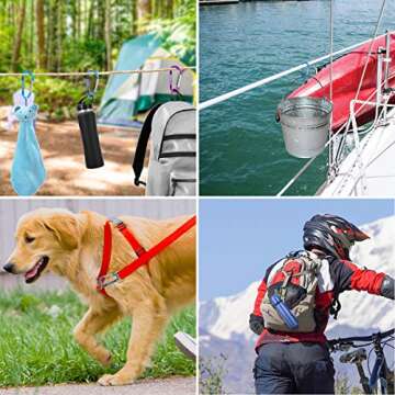 ZEINZE Carabiner Clip 3" Aluminum D-Ring Spring Loaded Gate Small Keychain Carabiners Clip Set for Outdoor Camping Mini Lock Hooks Spring Snap Link Key Chain Durable Improved Design 8 Pack (Black)