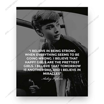 Audrey Hepburn Motivational Quote Art Print for Women