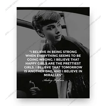 Audrey Hepburn Motivational Quote Art Print for Women