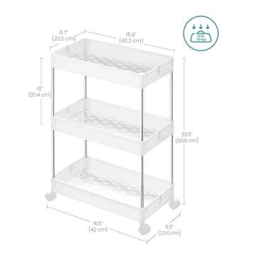 SONGMICS Slim Storage Cart: Versatile 3-Tier Utility Solution