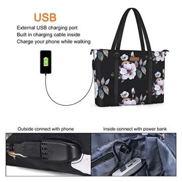 Stylish MOSISO Laptop Tote Bag with USB Port