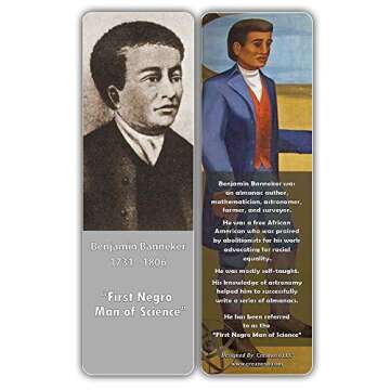 Creanoso Famous Historical African Americans Bookmarks (12-Pack) – Learning Rewards Cards – Awesome Learning Gift Bookmarks for Students, Boys, Girls, Teens, African American Youth
