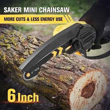 Saker Mini Chainsaw Cordless 6-Inch - Ideal for Wood Trimming and DIY Projects!