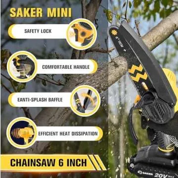 Saker Mini Chainsaw Cordless 6-Inch for Wood Cutting