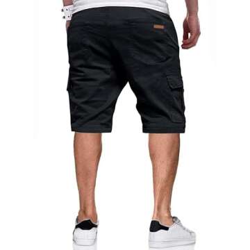 JMIERR Men's Casual Twill Cargo Shorts - Comfort & Storage in Style!