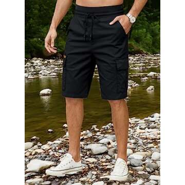 JMIERR Men's Classic Cargo Shorts with 6 Pockets for Comfort