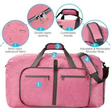 Felipe Varela 65L Foldable Duffle Bag for Travelers