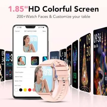 Smart Watch for Men Women 1.85 Inch Bluetooth Fitness Tracker