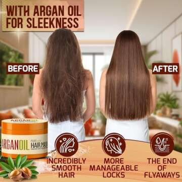 Moroccan Argan Oil Intense Hair Mask - Hydrating Technology for Damaged, Extremely Dry Split Ends - ...