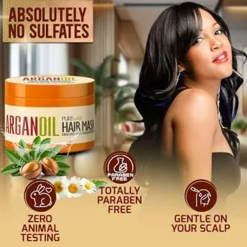 Moroccan Argan Oil Intense Hair Mask - Hydrating Technology for Damaged, Extremely Dry Split Ends - Deep Conditioner Repair Treatment for Curly, Straight, Frizzy, Black and Color Treated Hair