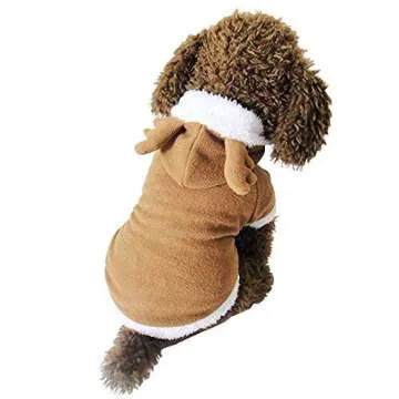 Yoption Christmas Reindeer Dog Costume, Winter Funny Pet Hoodies, Warm Puppy Clothes for Small Dogs Costumes (XL)