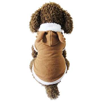 Yoption Christmas Reindeer Dog Costume, Winter Funny Pet Hoodies, Warm Puppy Clothes for Small Dogs Costumes (XL)