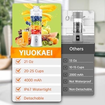 YIUOKAEI Portable Blender for Smoothies and Shakes