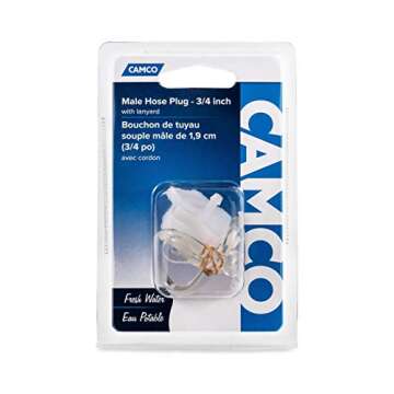 Camco ¾" Male Hose Plug with Lanyard for RV Water