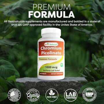 Best Naturals Chromium Picolinate 1000 mcg 120 Tablets