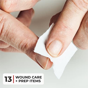 Thrive Travel Essentials Mini First Aid Kit - 66 FSA HSA Approved Products Includes Multi-Sized Bandage, Wipes, Safety Pins, and More (Pouch)