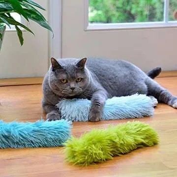 Youngever 3 Pack Cat Kicker Toys, Kitty Kick Stick, Cat Kick Toy, Interactive Cat Toys for Cat, Puppy, Kitty, Kitten (Plush Fabric)