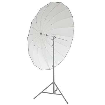 Neewer® 72"/185cm Silver with Black Cover Reflective Parabolic Umbrella 16 Fiberglass Rib 7mm Shaft, includes Portable Carrying Bag