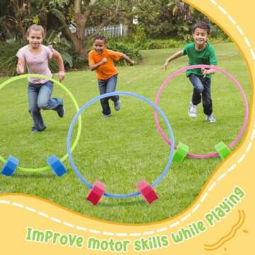 Poen Set of 6 Sponge Hoop Holders Obstacle PE. Equipment for Elementary School Course Ring Hoop Holder Stand for Outdoor Game Storage Accessories Gymnastics Educational Activities, Hoops Not Included