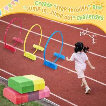 Poen Set of 6 Sponge Hoop Holders Obstacle PE. Equipment for Elementary School Course Ring Hoop Holder Stand for Outdoor Game Storage Accessories Gymnastics Educational Activities, Hoops Not Included