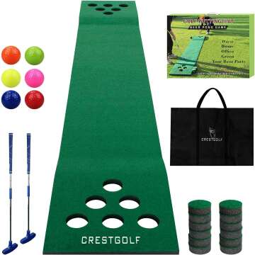 Golf Pong Mat Game Set for Indoor and Outdoor Fun