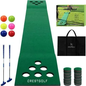 Golf Pong Mat Game Set for Indoor and Outdoor Fun