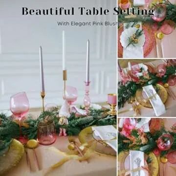 Lidy Pink Hand Blown Wine Glasses Set of 2 - Elegant Slanted Design