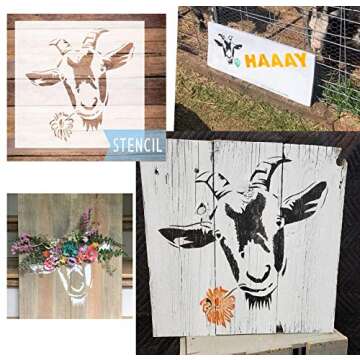 Farmhouse Stencils Farm Theme Reusable Stencils for Painting on Wood, Cow/Sunflower/Vintage Truck or Other Pattern Stencil for Scrapbooking Drawing Wall Floor Fabric Decors (Farm02)
