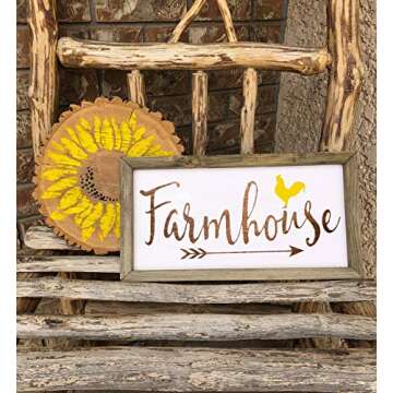 Farmhouse Stencils Farm Theme Reusable Stencils for Painting on Wood, Cow/Sunflower/Vintage Truck or Other Pattern Stencil for Scrapbooking Drawing Wall Floor Fabric Decors (Farm02)