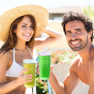 Birity Glass Cups with Lids - Elegant Durable Tumblers