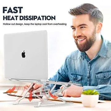 Aimasbest Laptop Stand for Desk, Double Layer Adjustable Computer Riser, Ergonomic Aluminum Laptop Holder Compatible with MacBook, Air, Pro All Laptops, Ultra-Sturdy, Foldable (Silver)