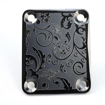 OVSAL Engraved Stainless Steel Electric Guitar Neck Plate for Telecaster Strat Bass