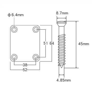Engraved Stainless Steel Guitar Neck Plate for Telecaster