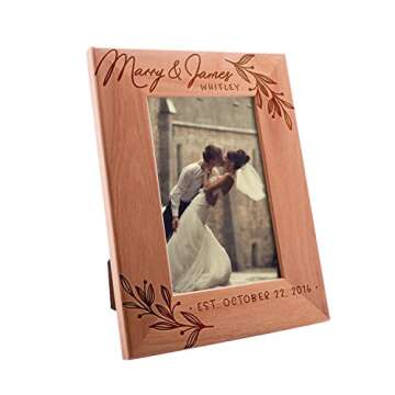 Wedding Picture Frame, Personalized Picture Frame | 4x6 | Flourish Personalized Romantic, Wedding Ph...