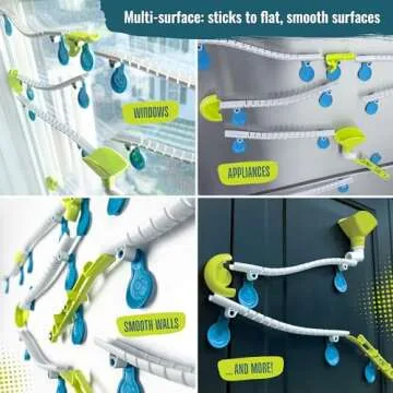Gecko Run Marble Run Starter Set by Thames & Kosmos, Toy of The Year Winner - 63 Piece Vertical Marble Run, Flexible Tracks | Fast, No-Mess Setup, Residue-Free Nano-Adhesive Pads, Creative Play