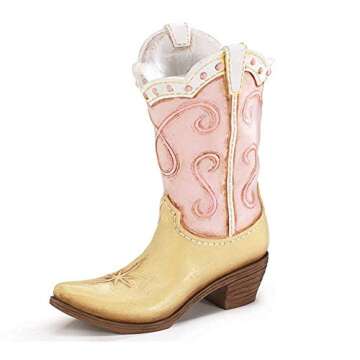 Stylish Pink Ladies Cowboy Boot Vase - Unique Home Accent