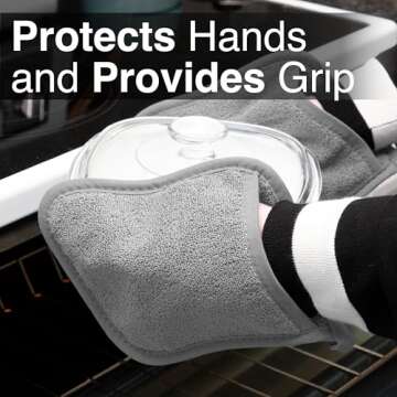 Ritz Terry Pocket Mitt & Hot Pad: Unparalleled Heat Resistant, Durable 100% Cotton – Ergonomically Designed for Optimal Grip – Easy-Care Machine Washable, Perfect for Your Kitchen – Titanium, 2-Pk