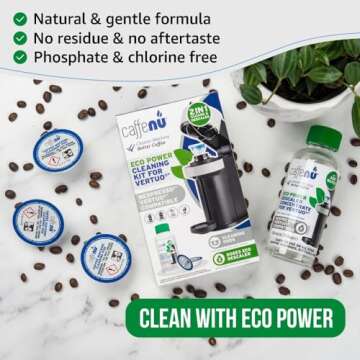 Nespresso Compatible Descaling Kit - 2 Uses & 6 Cleaner Pods for Better Coffee